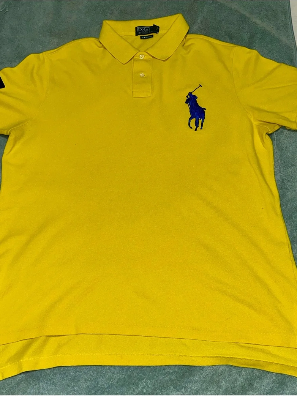 Vintage Polo by Ralph Lauren Men’s Yellow Polo Shirt with Navy Pony custom fit